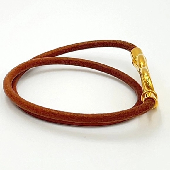 Hermes 2-row Atame GD Leather Bracelet - Picture 12 of 15